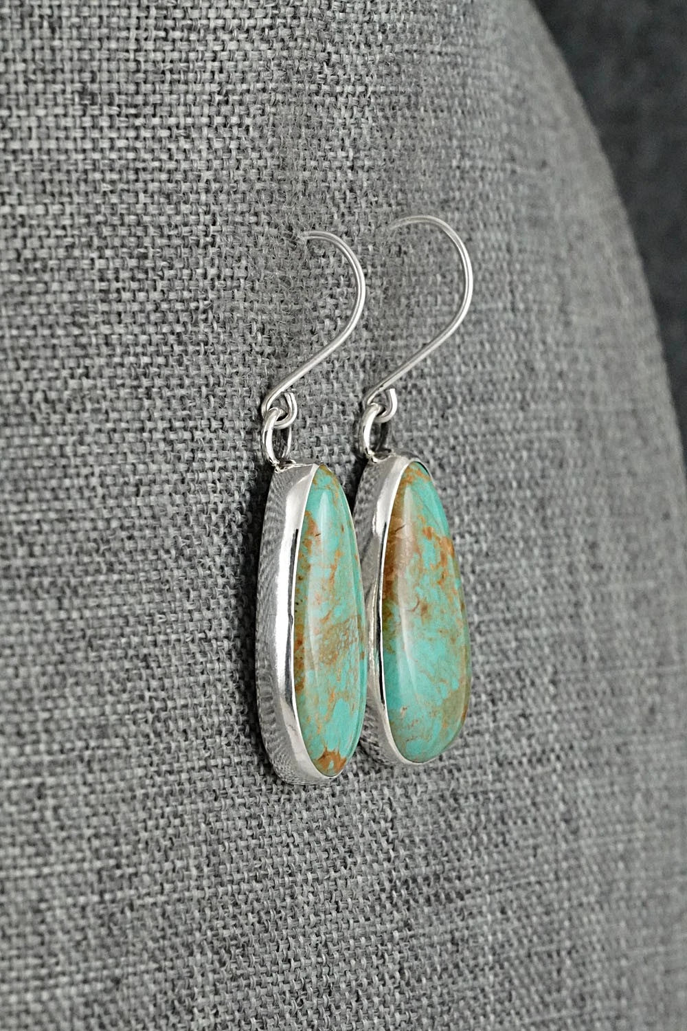 Turquoise & Sterling Silver Earrings - Eugene Gruber