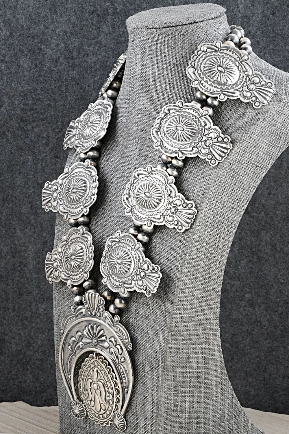 Sterling Silver Squash Blossom Necklace - Terry Charlie