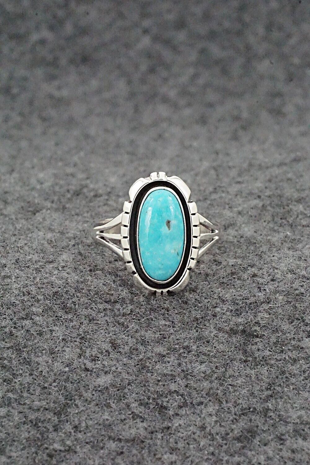 Turquoise & Sterling Silver Ring - Amos Begay - Size 7.5