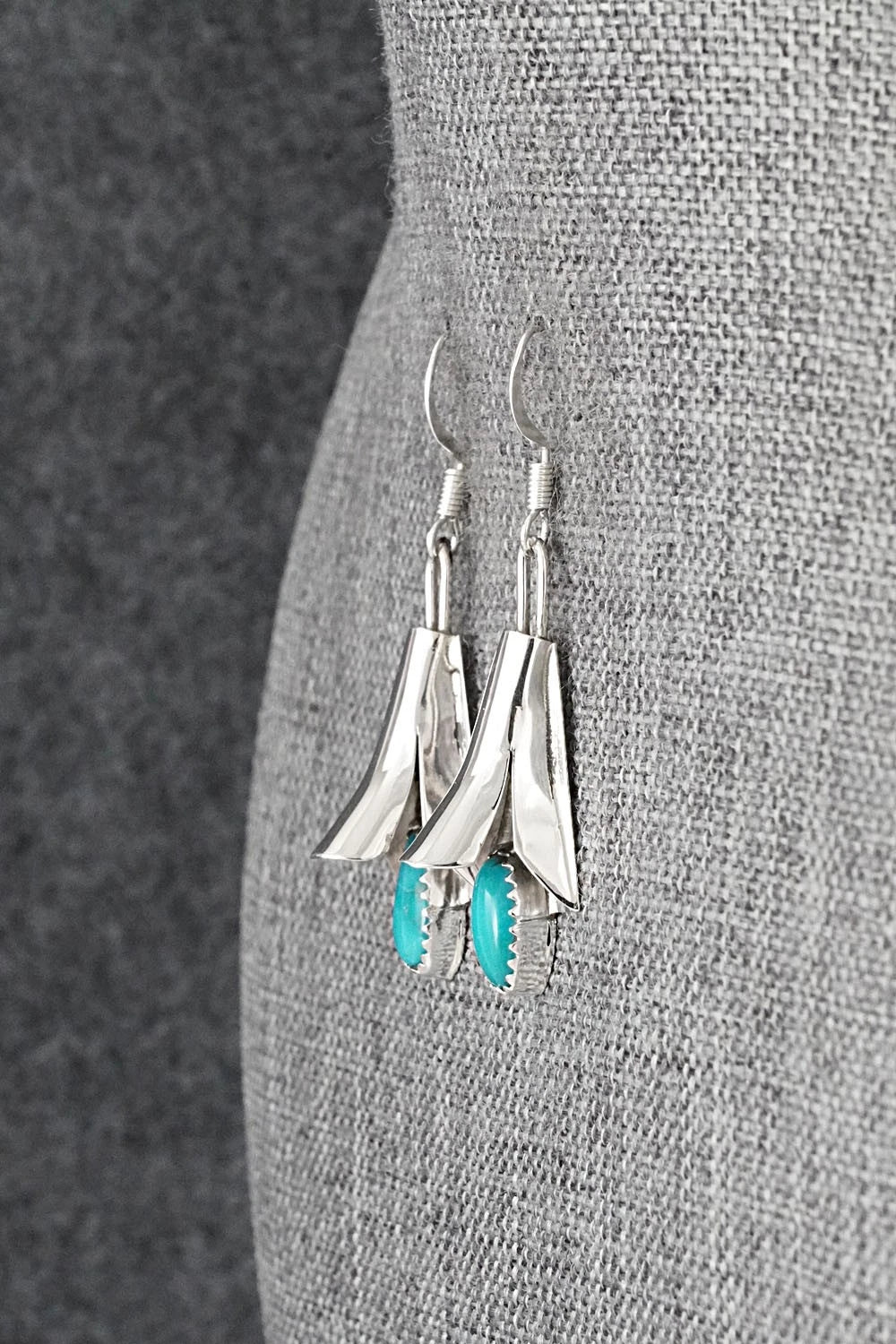 Turquoise & Sterling Silver Earrings - Louise Yazzie