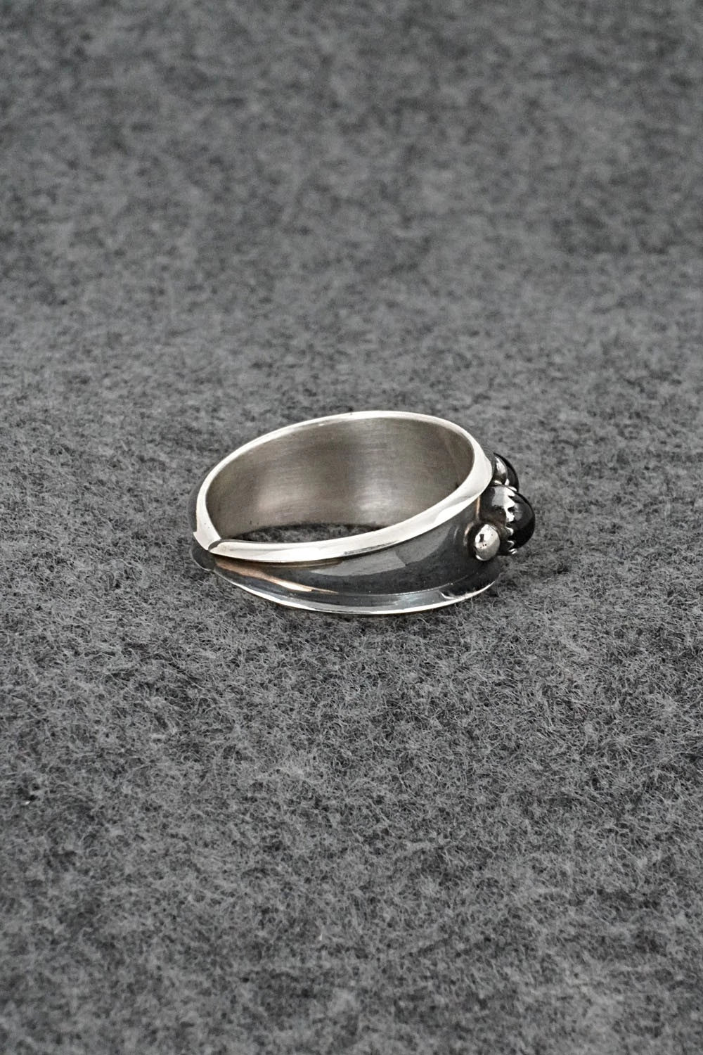 Onyx & Sterling Silver Ring - Paul Largo - Size 12.5