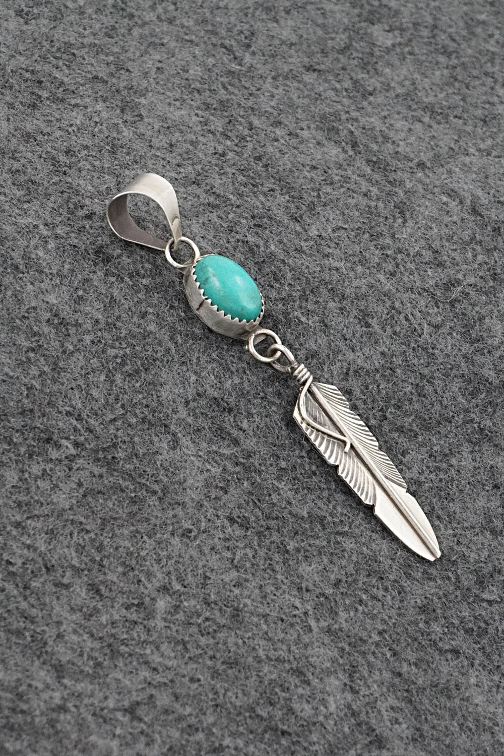 Turquoise & Sterling Silver Pendant - Chris Charley