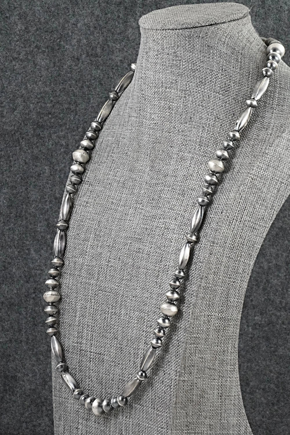 Sterling Silver Navajo Pearl Necklace 24" - Vintage