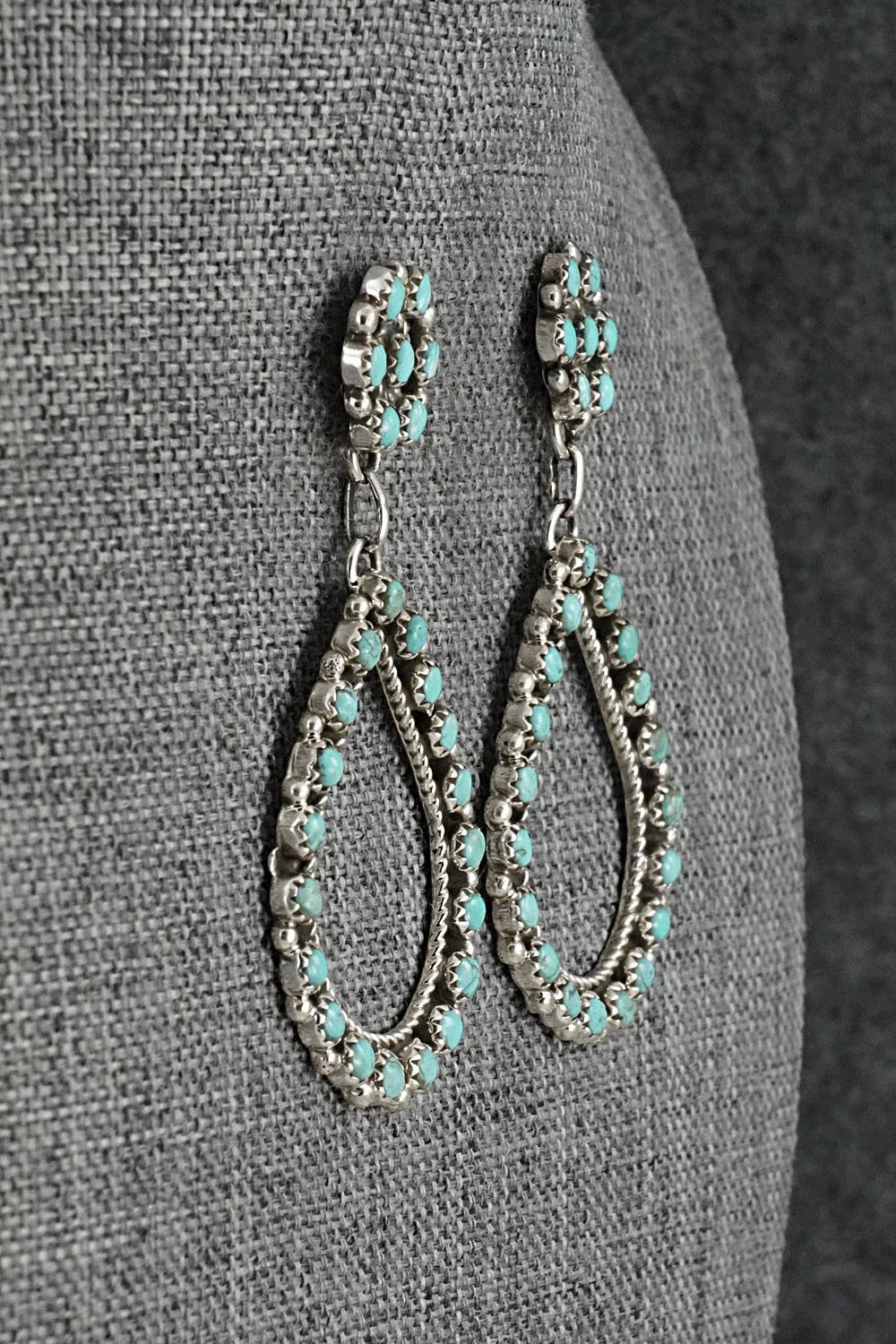 Turquoise & Sterling Silver Earrings - Falencia Yazzie