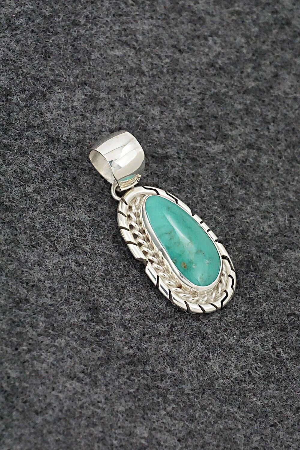 Turquoise & Sterling Silver Pendant - Johnny Frank