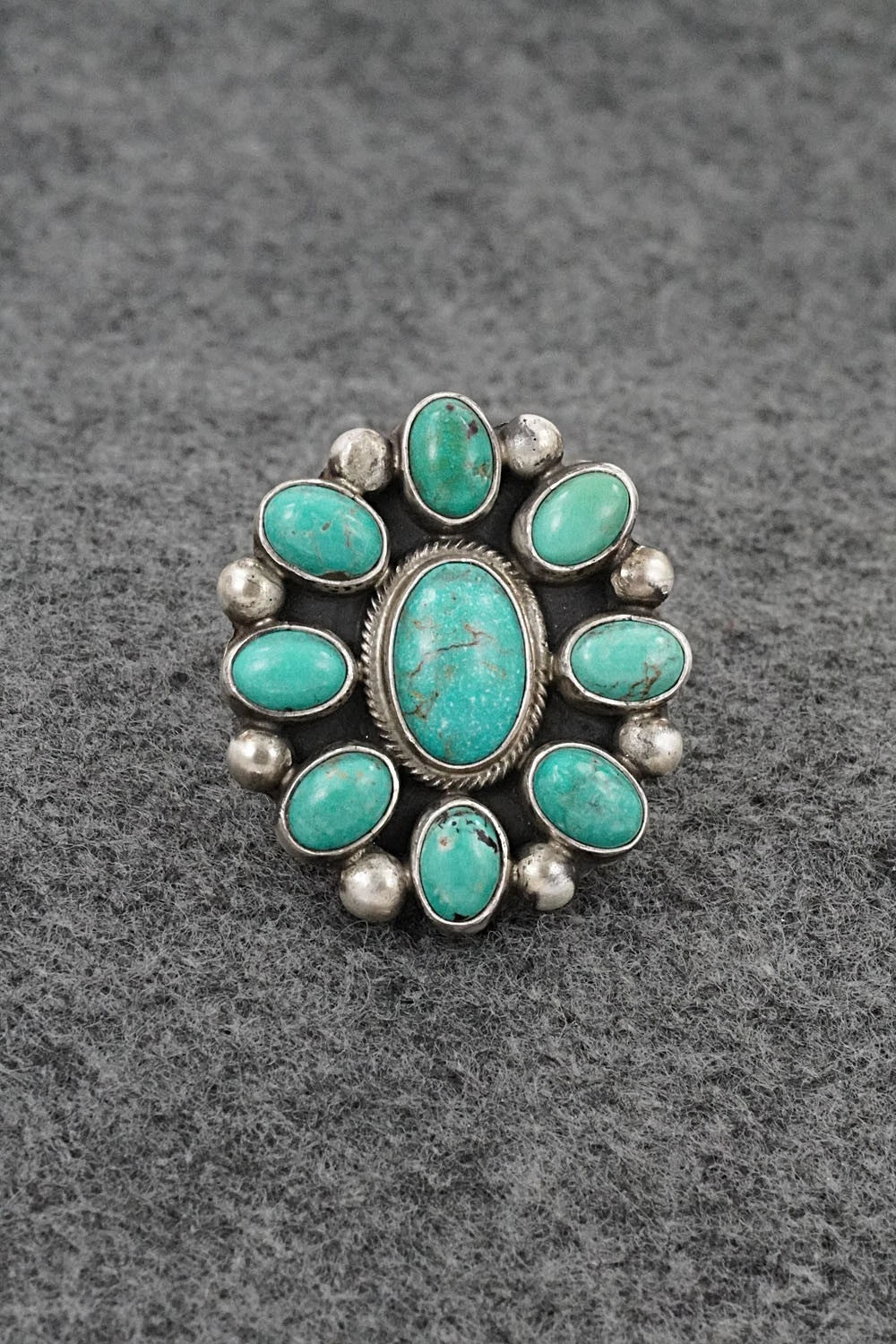 Turquoise & Sterling Silver Ring - Kathleen Livingston - Size Adjustable