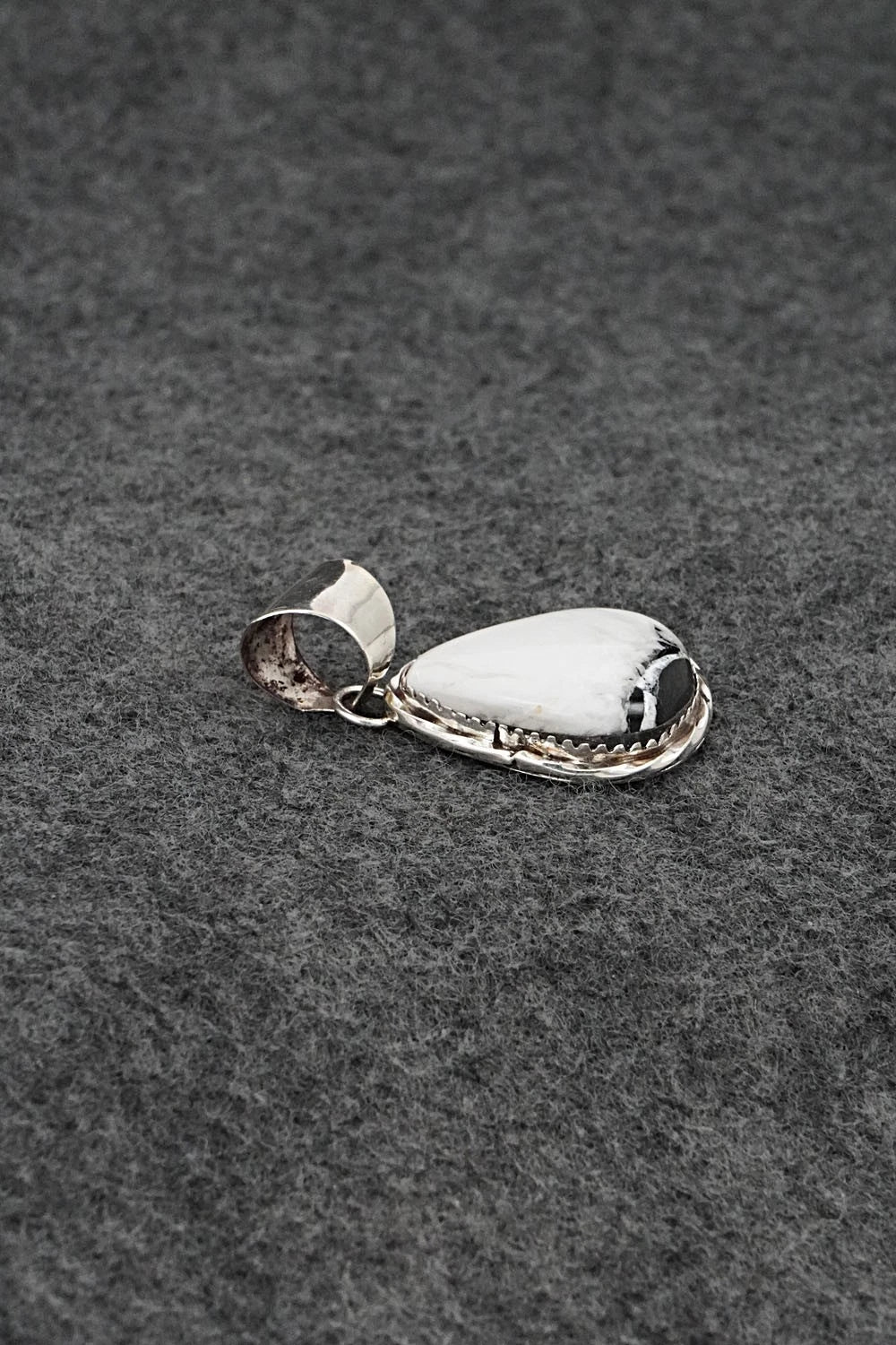 White Buffalo & Sterling Silver Pendant - Ernest Hawthorne