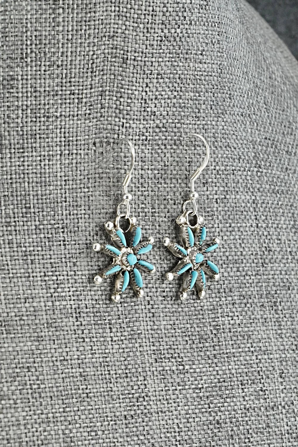 Turquoise & Sterling Silver Squash Blossom Set - Lorna Mahkee