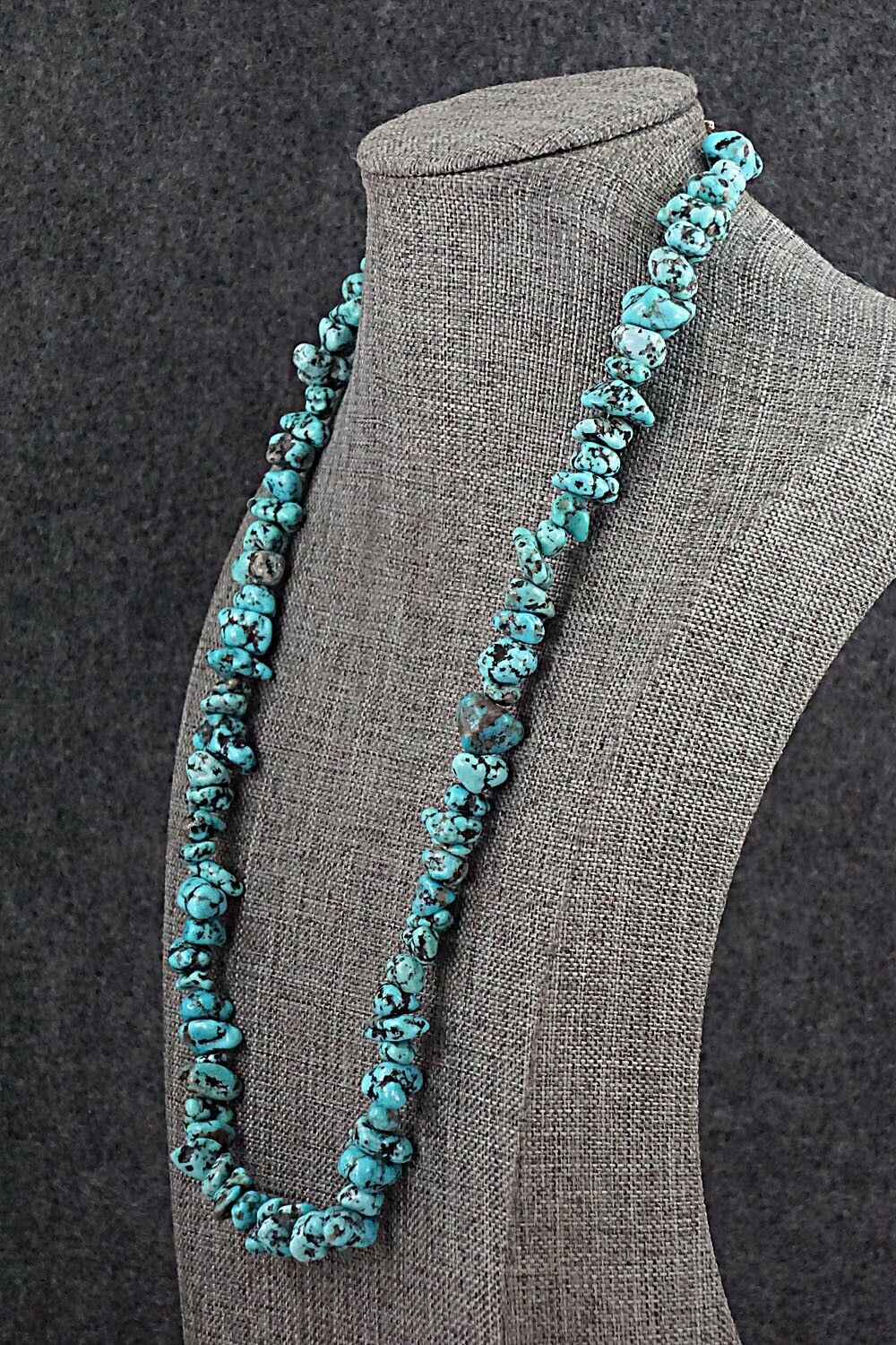 Turquoise & Sterling Silver Necklace 22" - Louise Joe