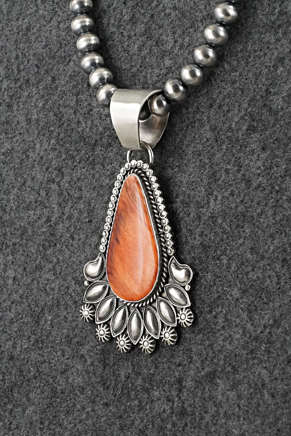 Spiny Oyster & Sterling Silver Necklace - Derrick Gordon