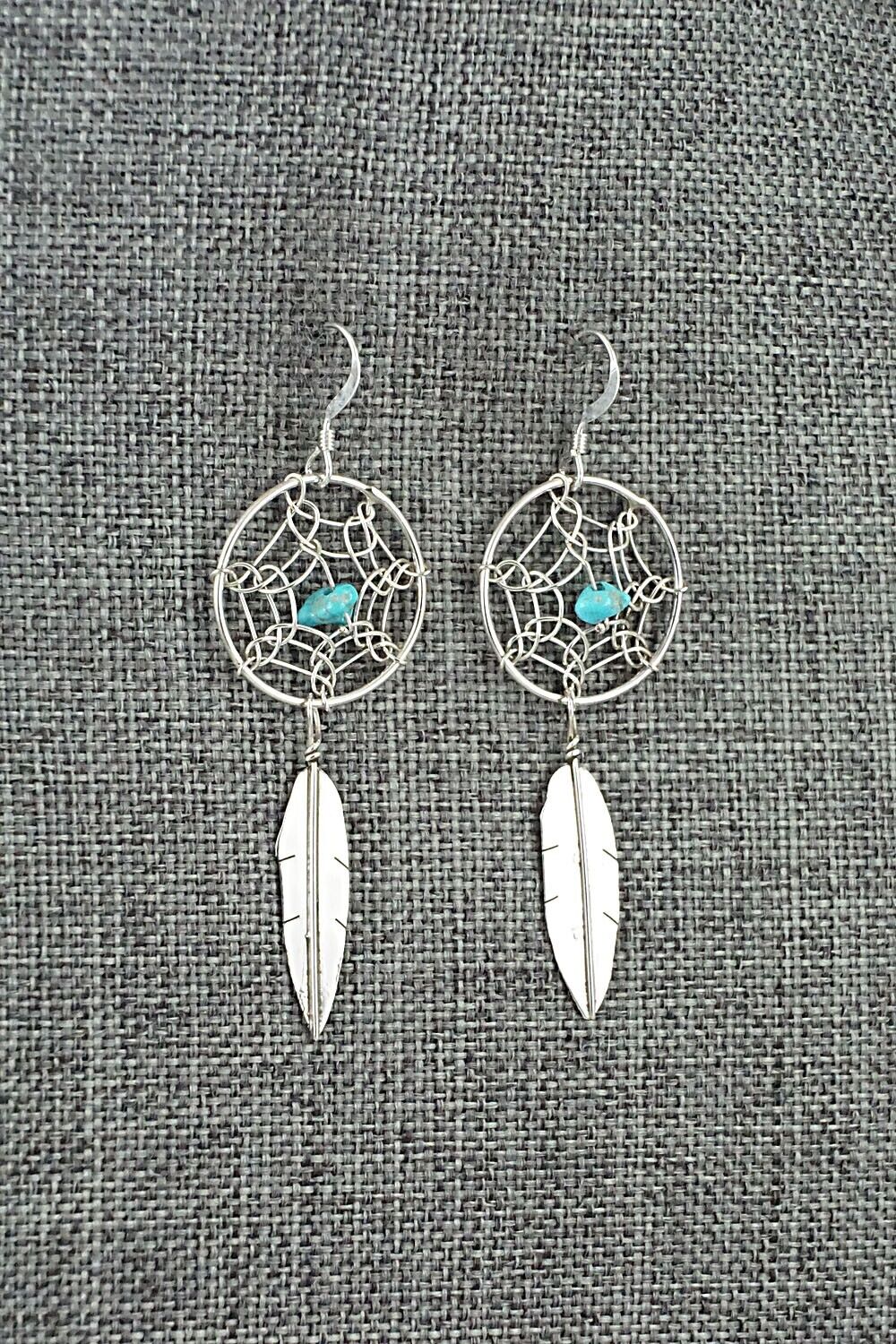 Turquoise & Sterling Silver Earrings - Lorenzo Arviso Jr.