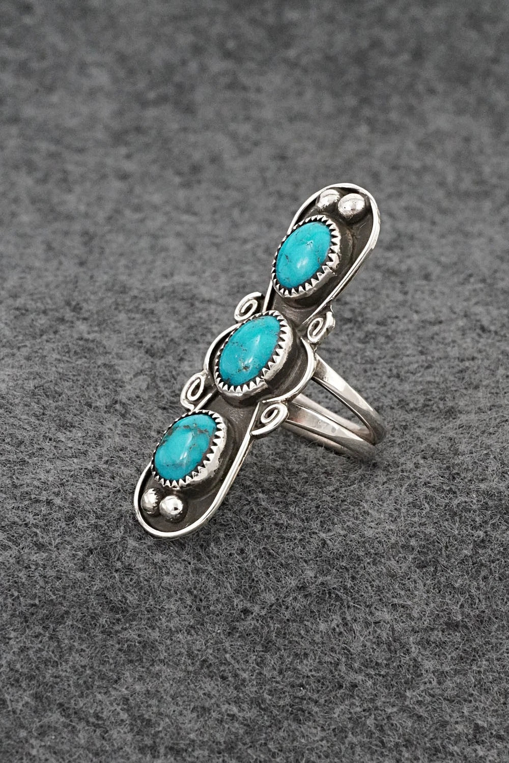 Turquoise & Sterling Silver Ring - Priscilla Reeder - Size 7
