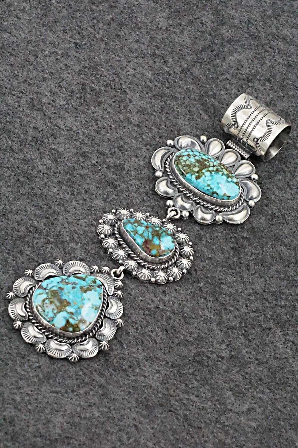 Turquoise & Sterling Silver Pendant - Raymond Delgarito