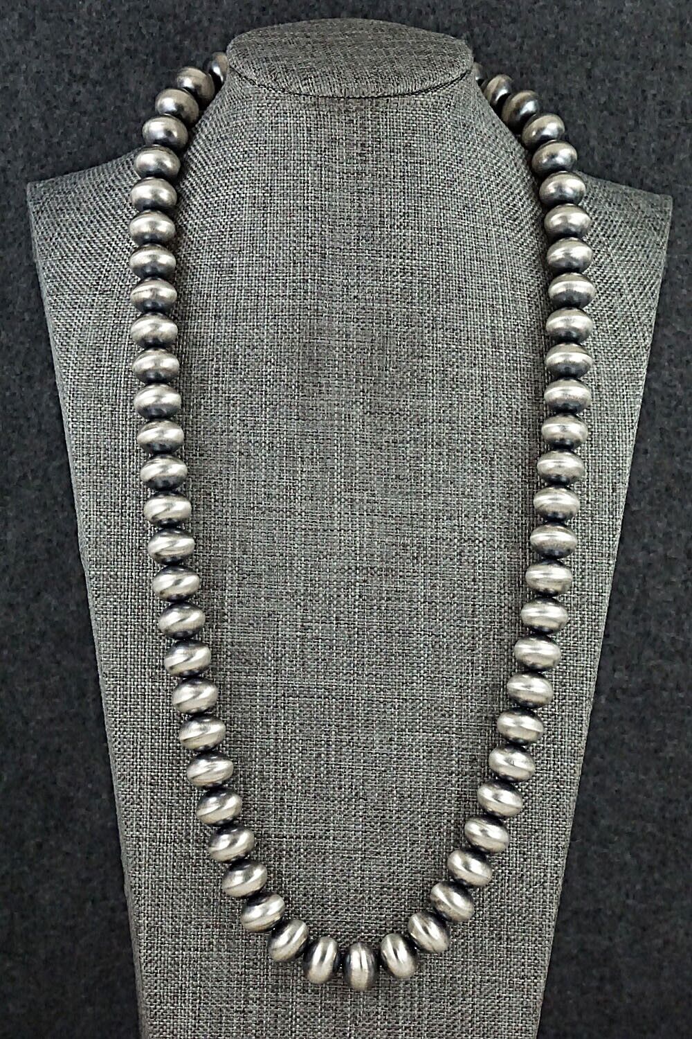 Sterling Silver Navajo Pearl Necklace 24" - Bryannen Halwood