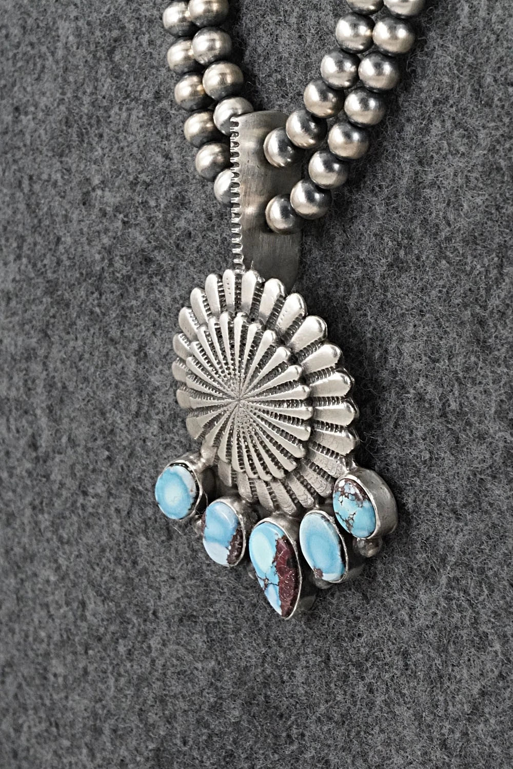 Turquoise & Sterling Silver Necklace - Tom Lewis