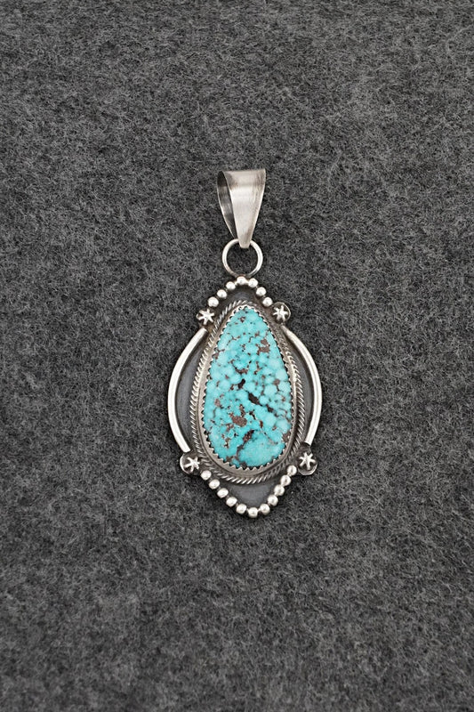 Turquoise & Sterling Silver Pendant - Leslie Nez