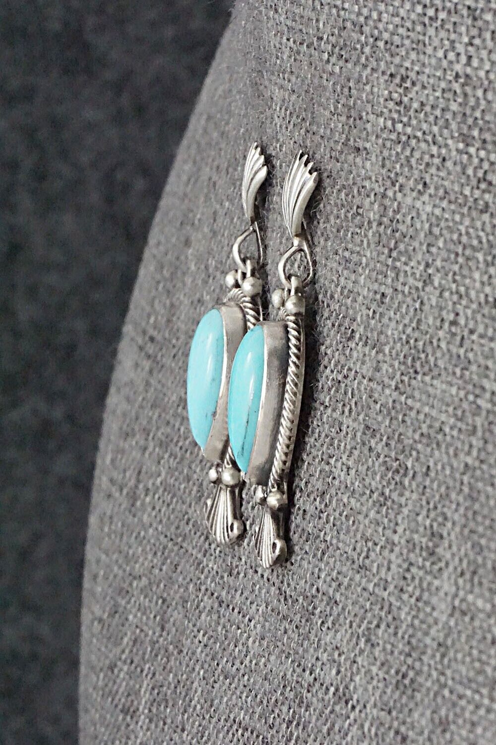 Turquoise & Sterling Silver Earrings - Verley Betone