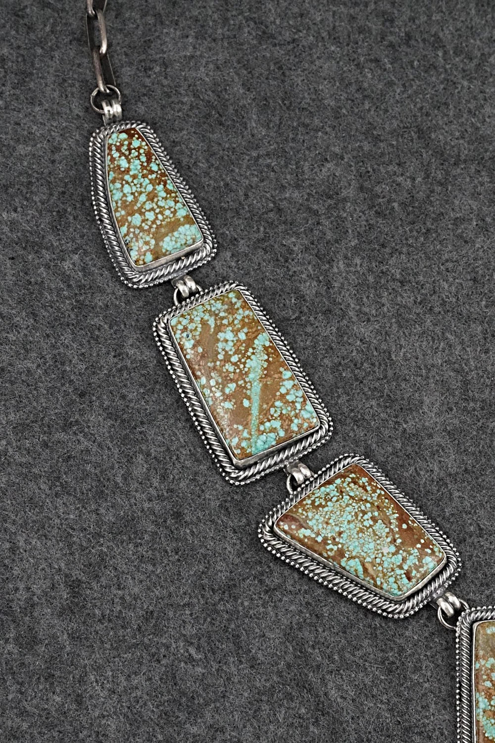 Turquoise & Sterling Silver Necklace and Earrings Set - Darrin Livingston
