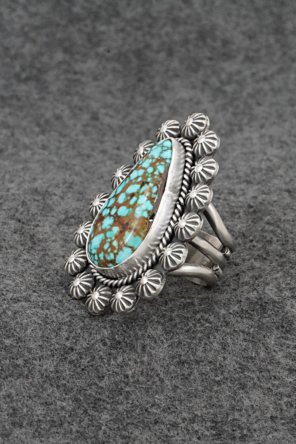 Turquoise & Sterling Silver Ring - Michael Calladitto - Size 9.5