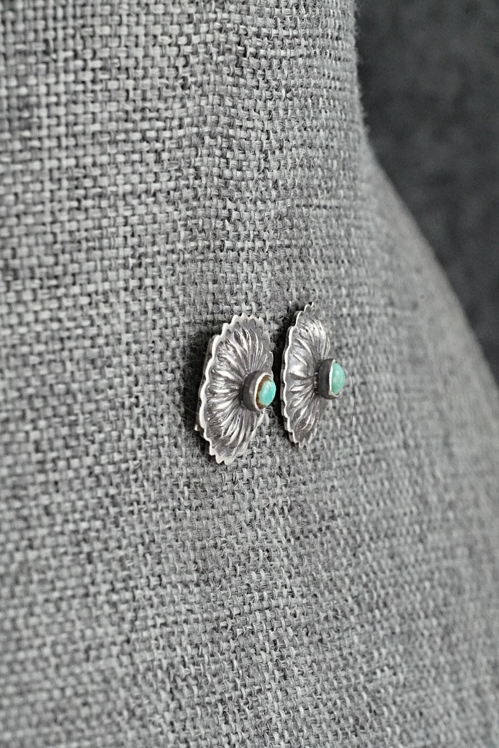 Turquoise & Sterling Silver Earrings - Terry Charlie