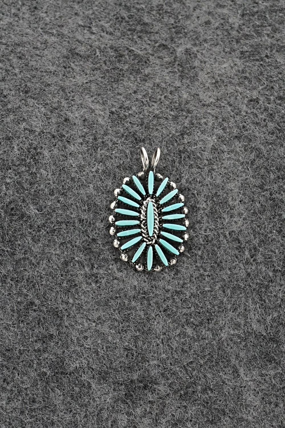 Turquoise & Sterling Silver Pendant - Fritzon Owaleon