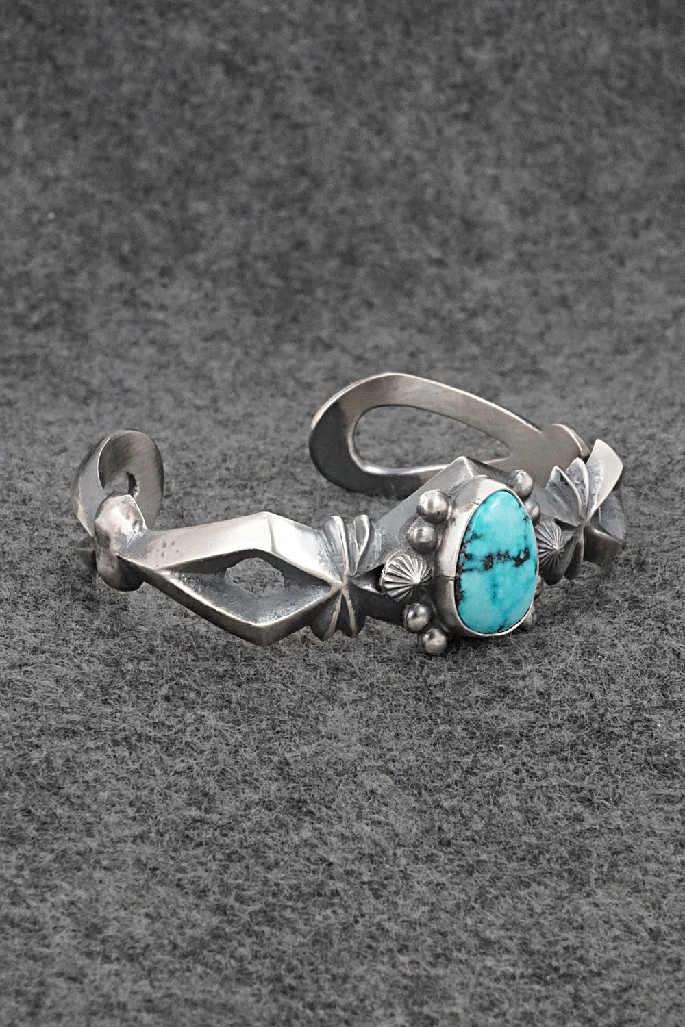 Turquoise & Sterling Silver Bracelet - Harrison Bitsue