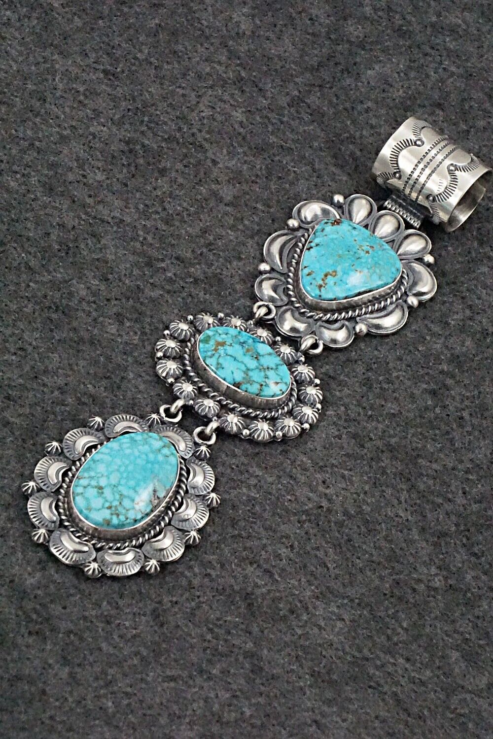 Turquoise & Sterling Silver Pendant - Raymond Delgarito