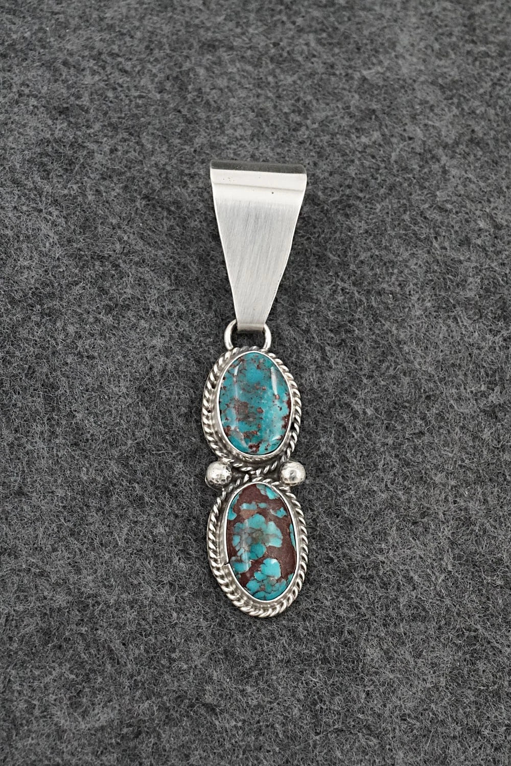 Turquoise & Sterling Silver Pendant - Eugene Gruber