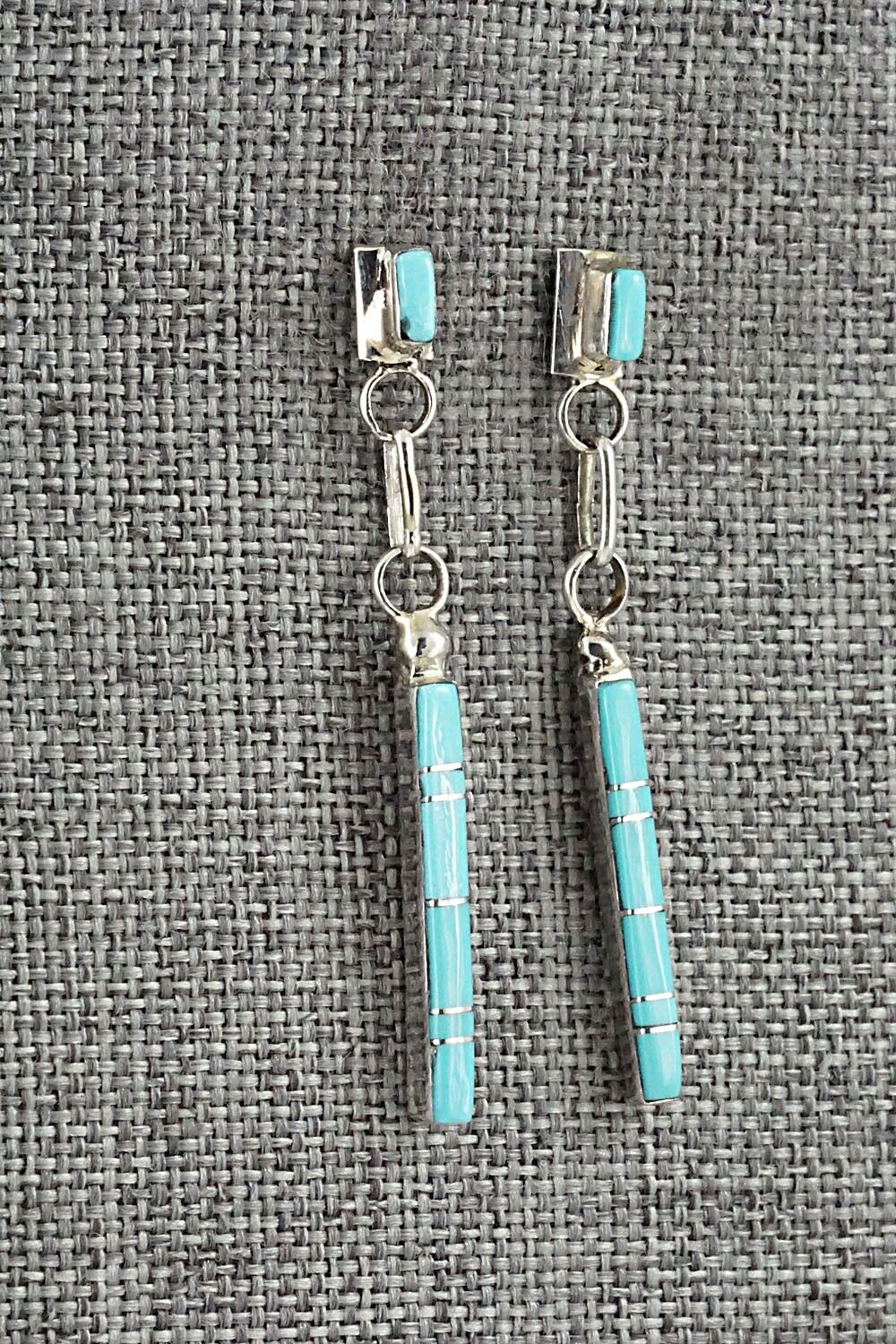 Turquoise & Sterling Silver Earrings - Roland Natachu