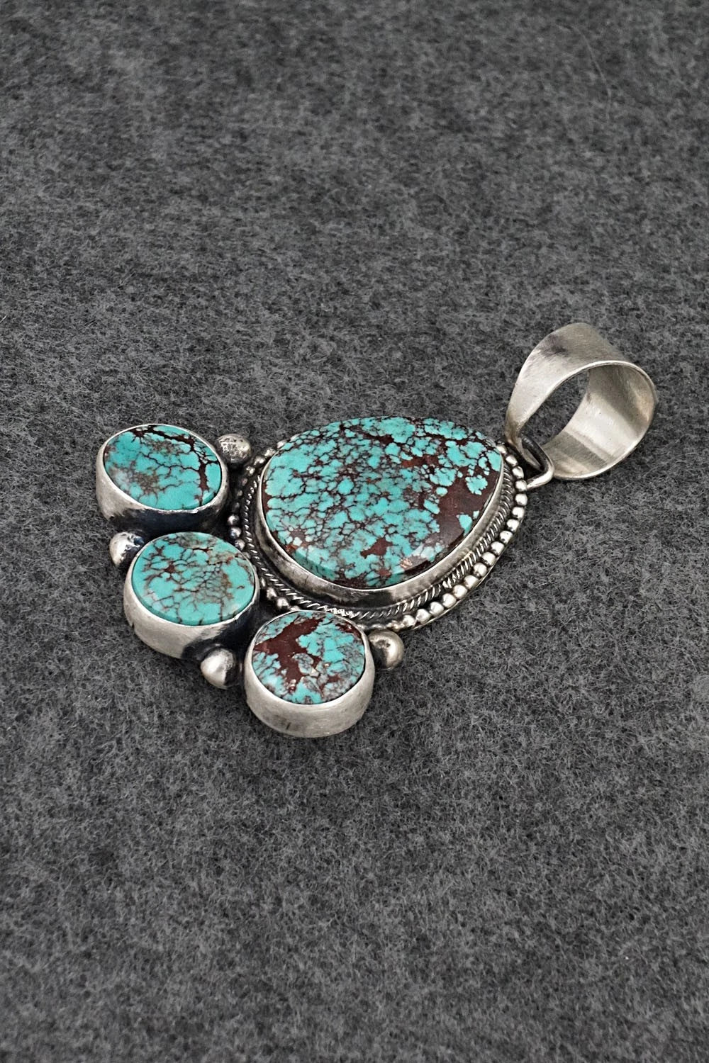 Turquoise & Sterling Silver Pendant and Earrings Set - Bobby Johnson