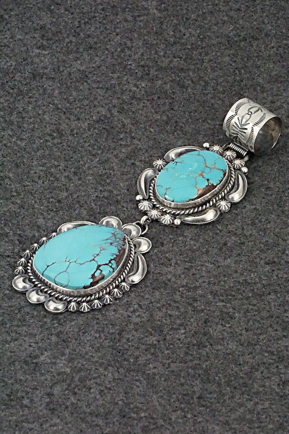 Turquoise & Sterling Silver Pendant - Raymond Delgarito
