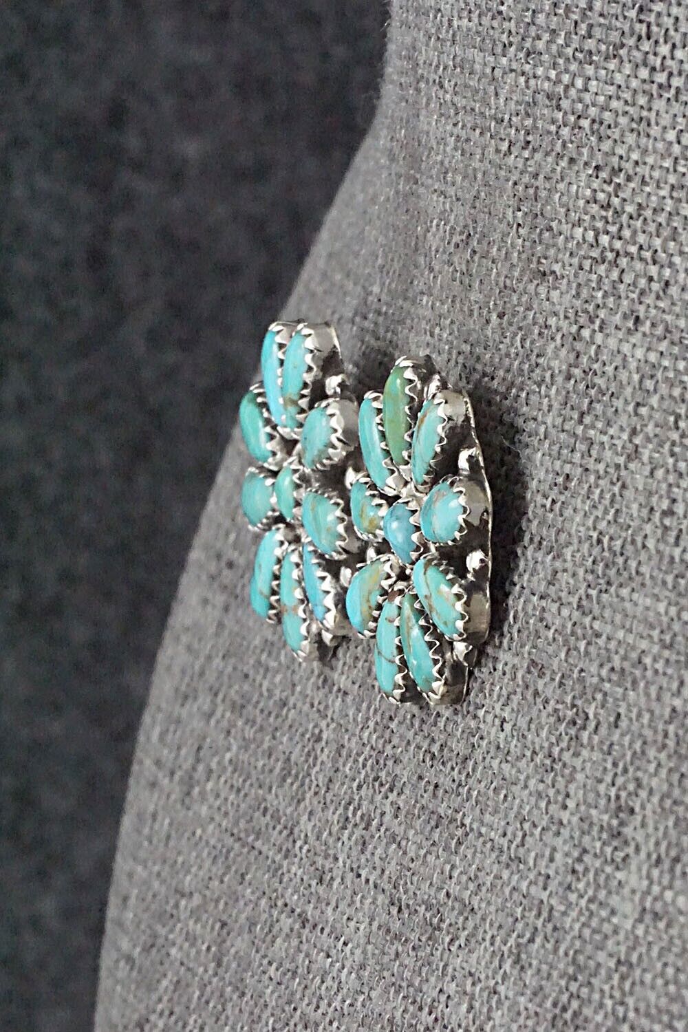 Turquoise and Sterling Silver Earrings - Zeita Begay