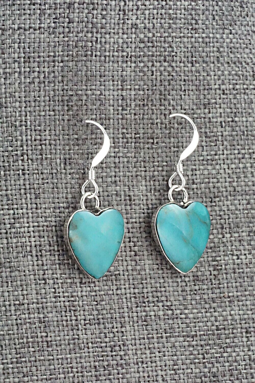 Turquoise and Sterling Silver Earrings - Sonyei Coho