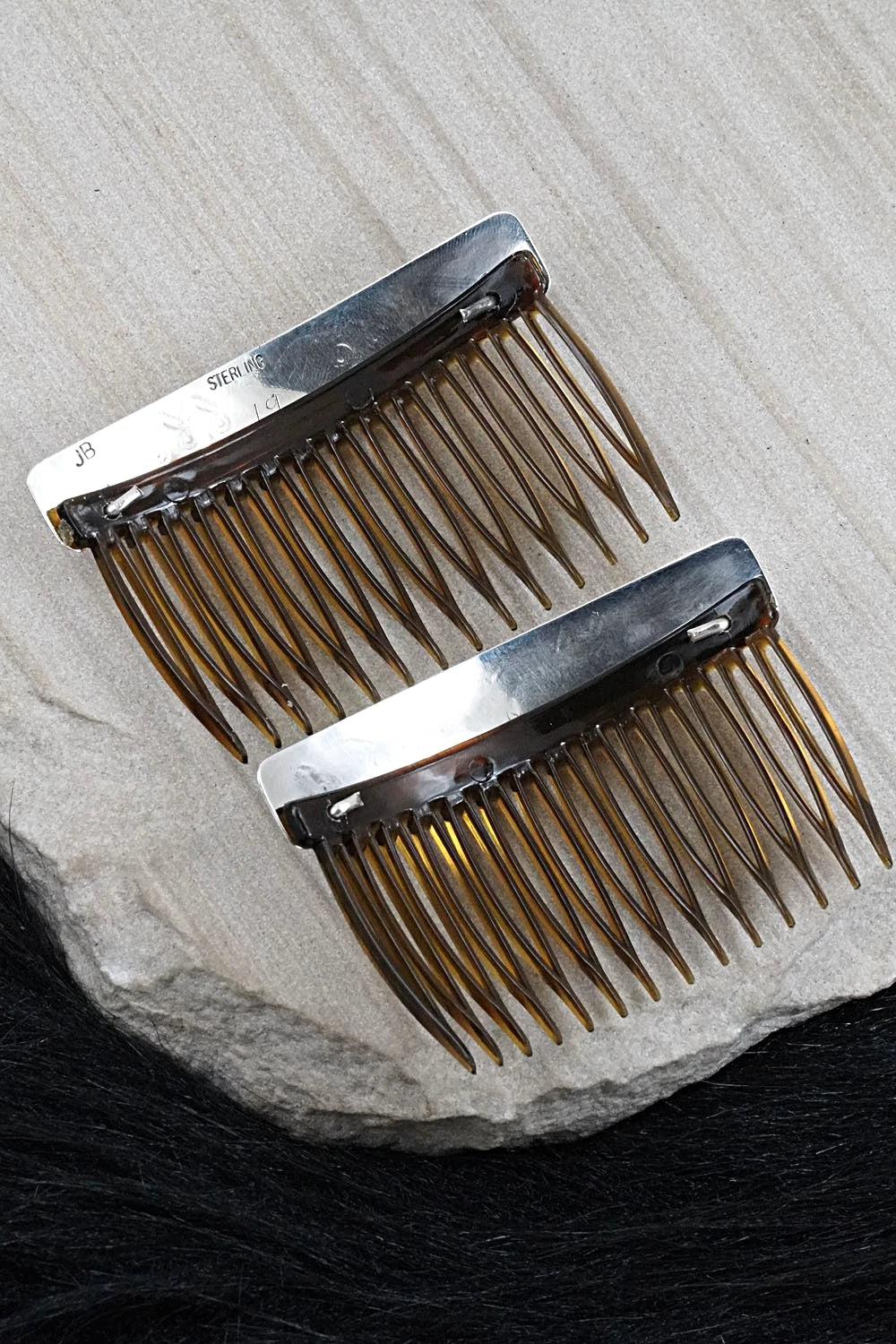 Turquoise & Sterling Silver Hair Combs - Jolene Begay