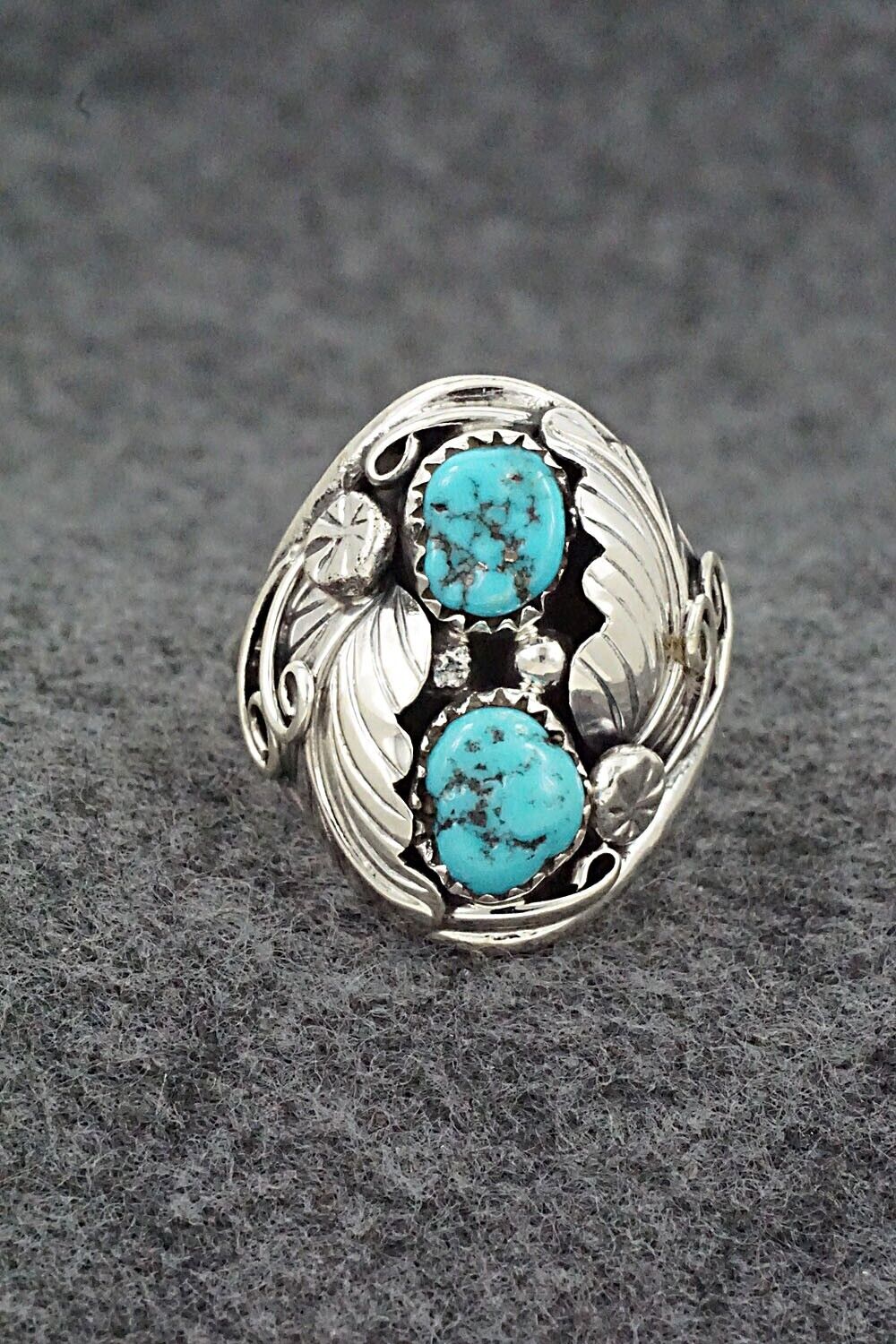 Turquoise & Sterling Silver Ring - Maxine Ramirez - Size 11.5