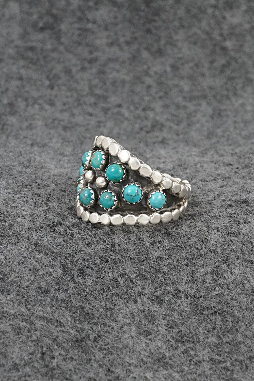 Turquoise & Sterling Silver Ring - Harry B. Yazzie - Size 9