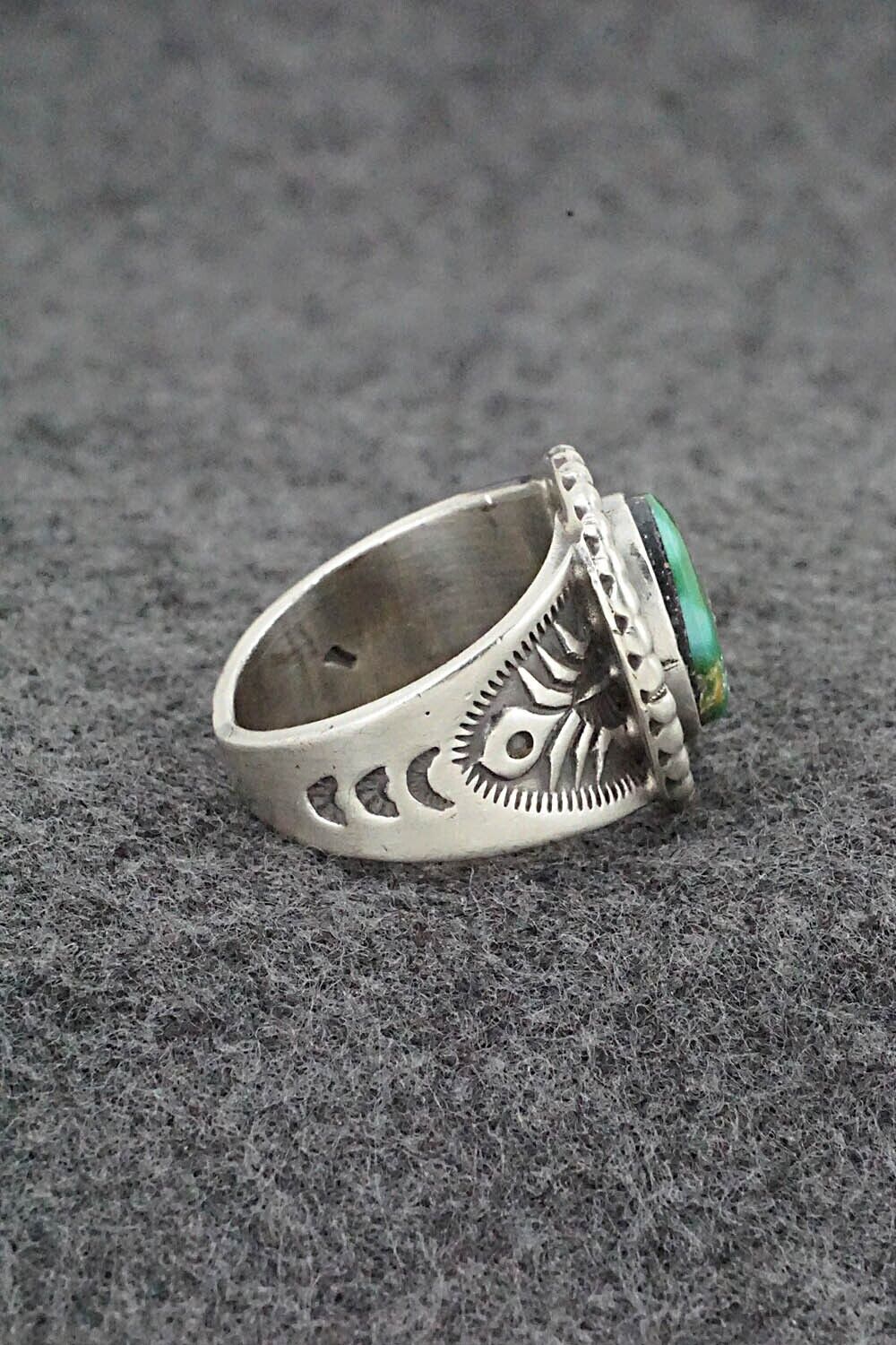 Turquoise & Sterling Silver Ring - Samuel Yellowhair - Size 8.5