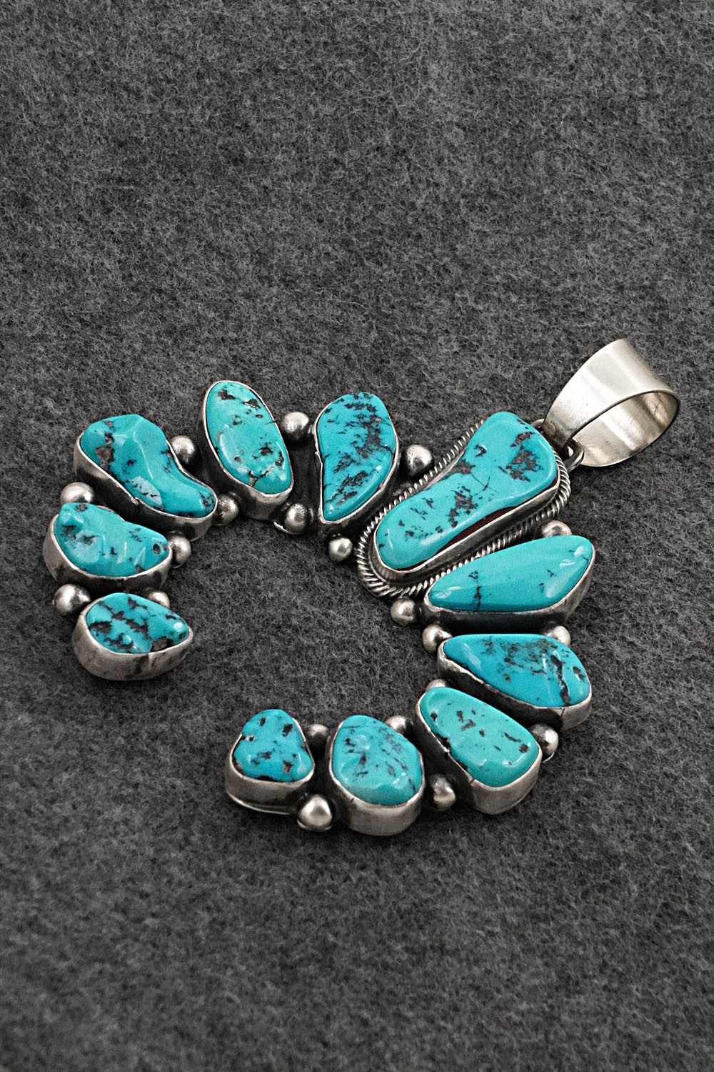 Turquoise & Sterling Silver Pendant - Bobby Johnson