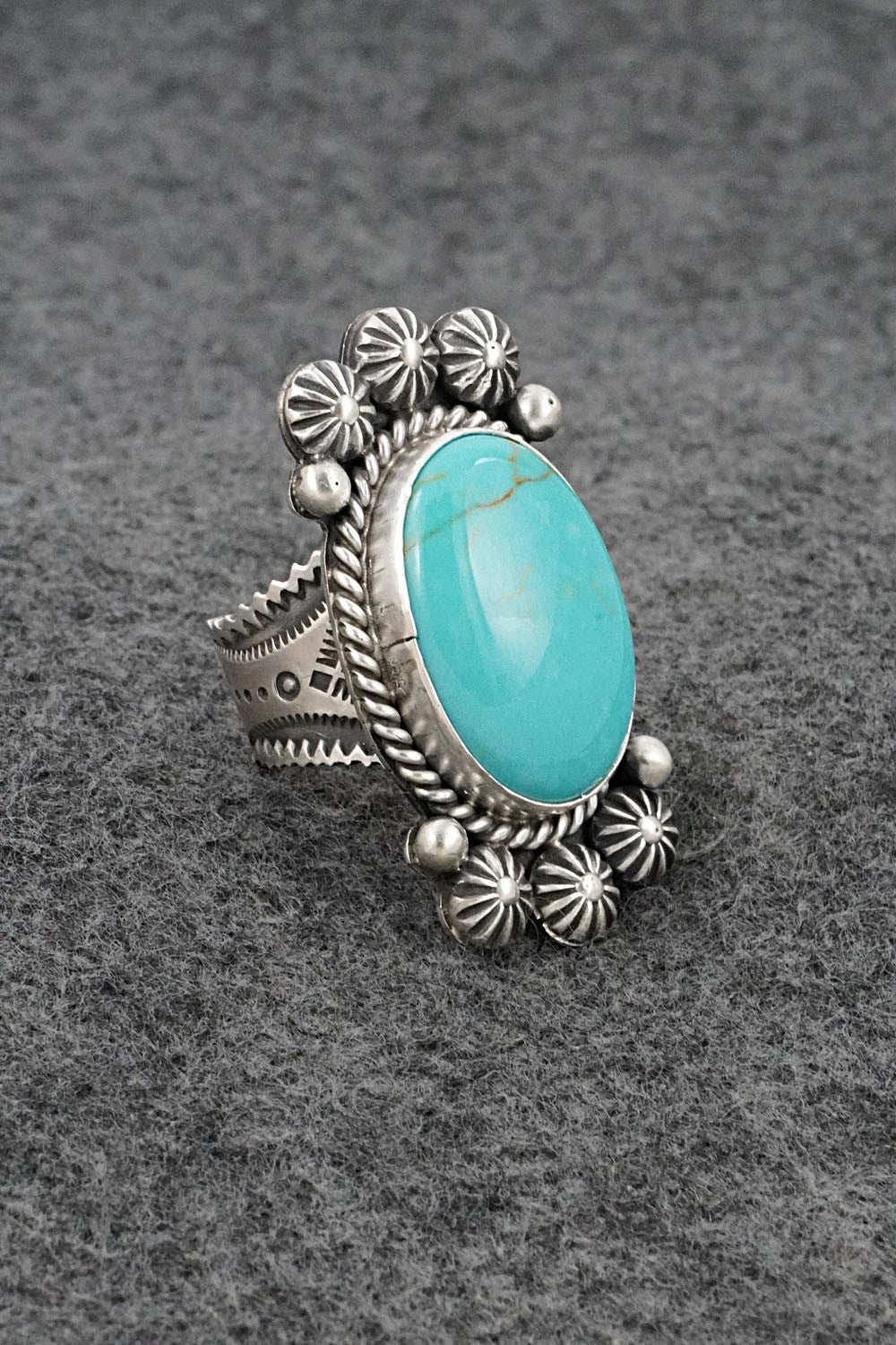 Turquoise & Sterling Silver Ring - Michael Calladitto - Size 7