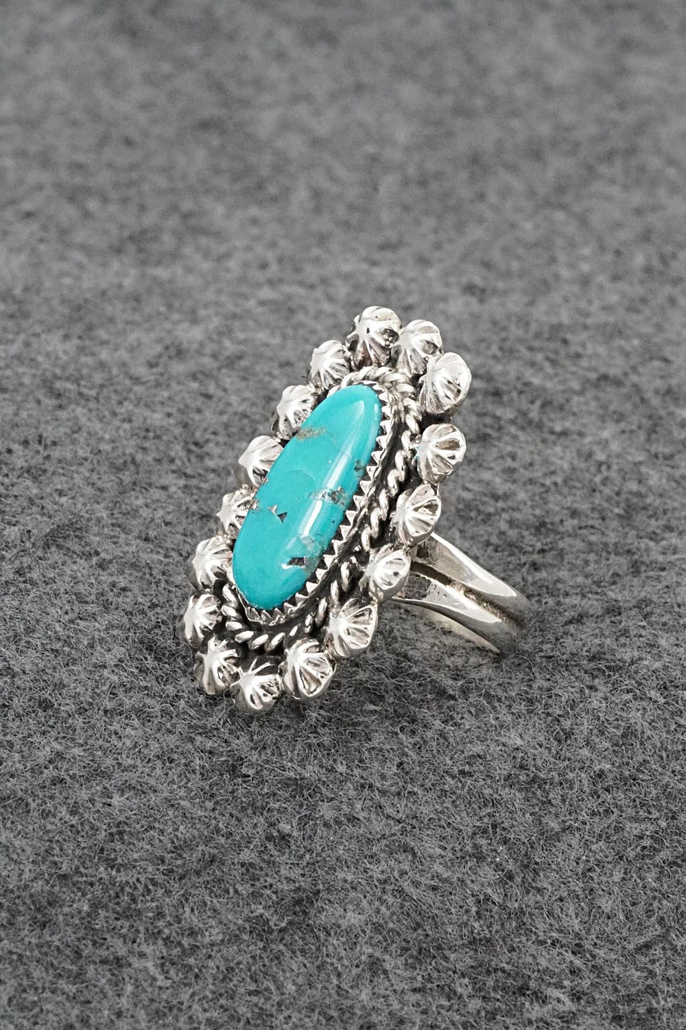 Turquoise & Sterling Silver Ring - Darius Arviso - Size 9
