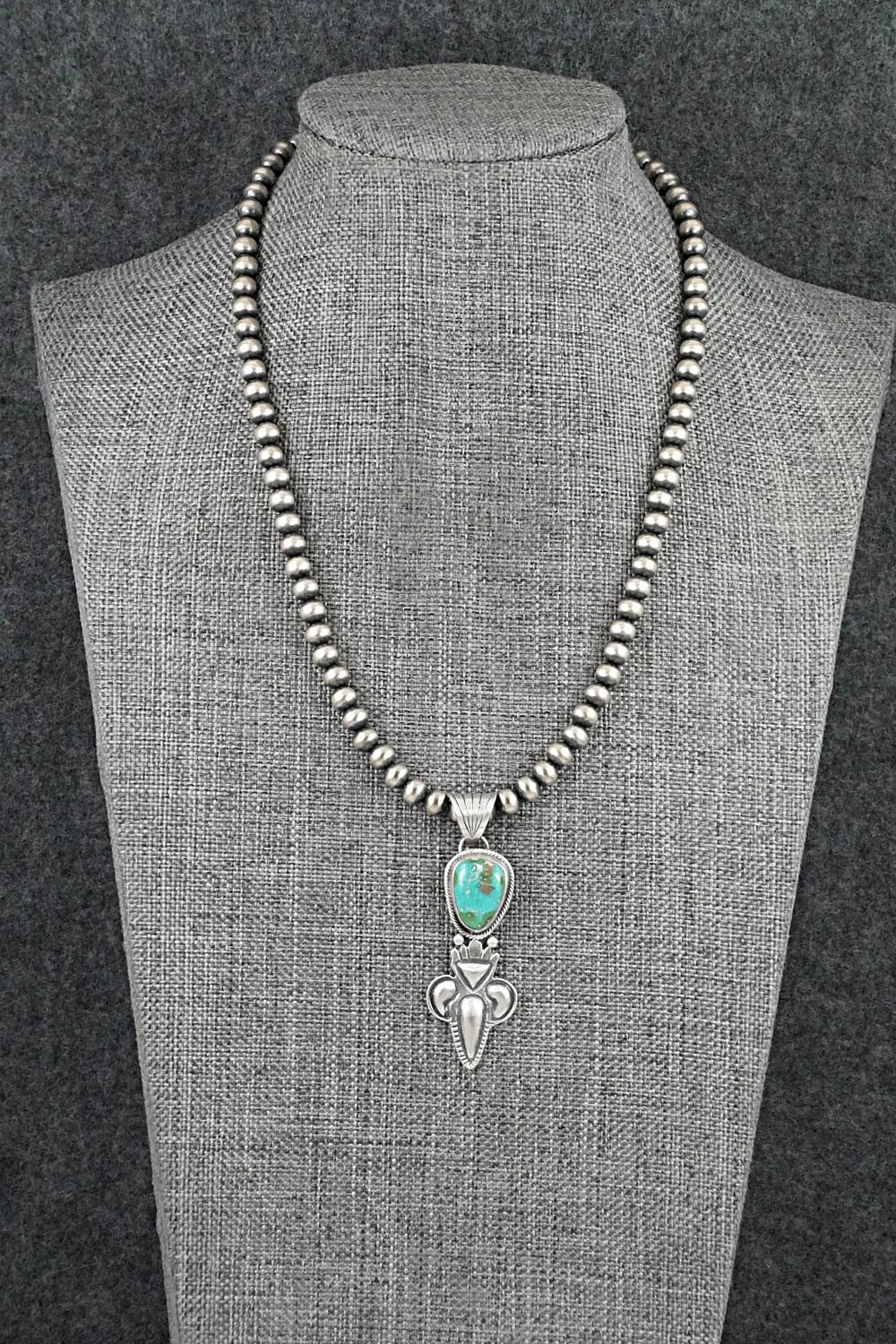Turquoise & Sterling Silver Necklace - Gary Shorty
