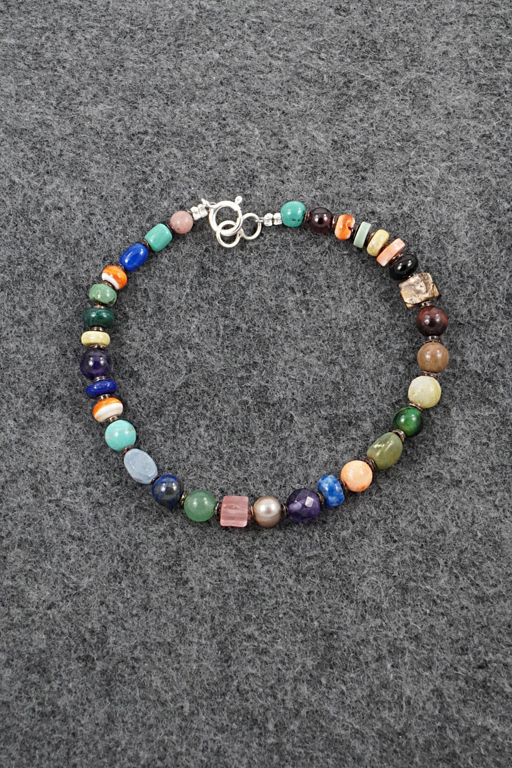 Multi-Stone & Sterling Silver Bracelet - Helen Tsosie