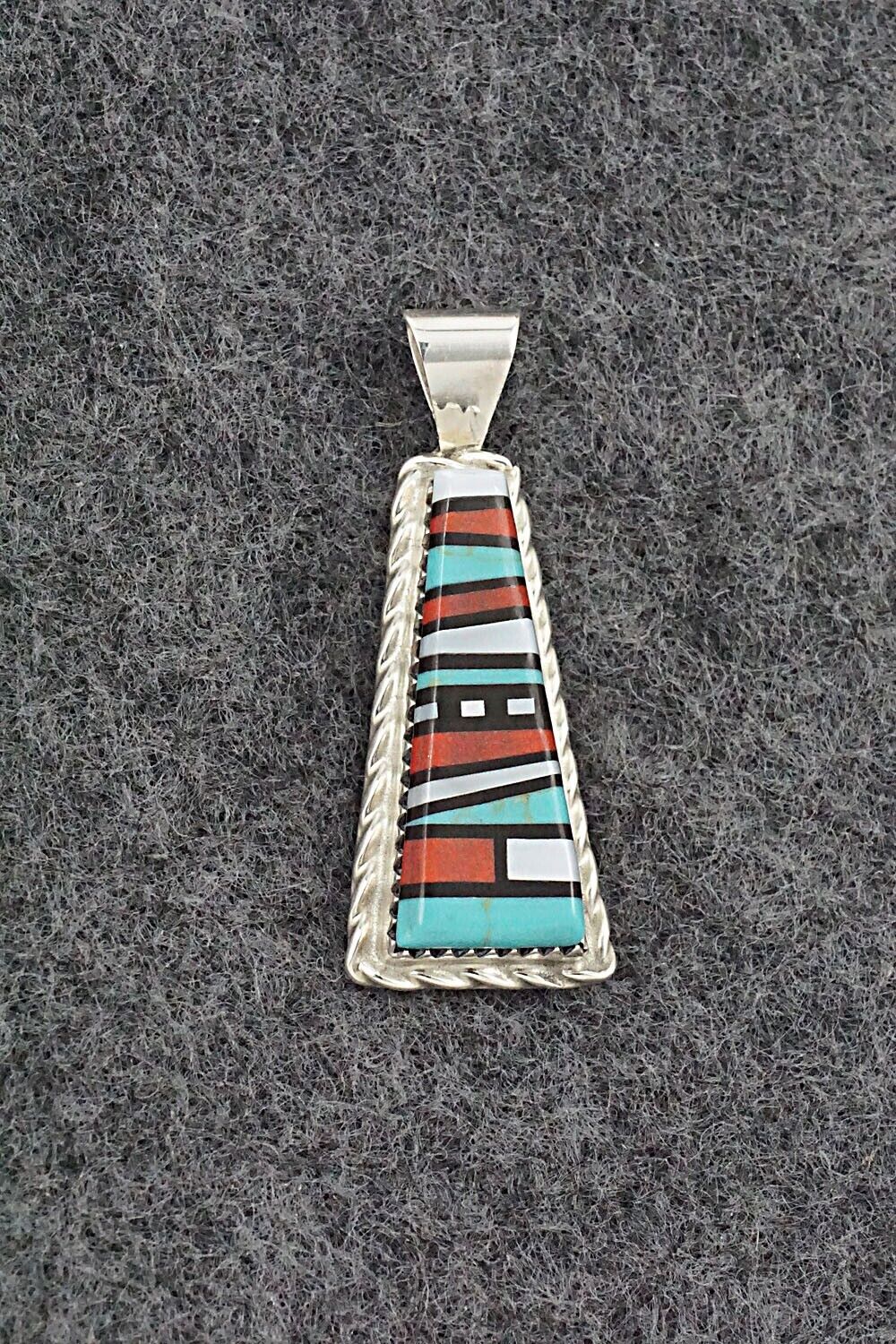 Multi Stone & Sterling Silver Pendant - Victor Martza