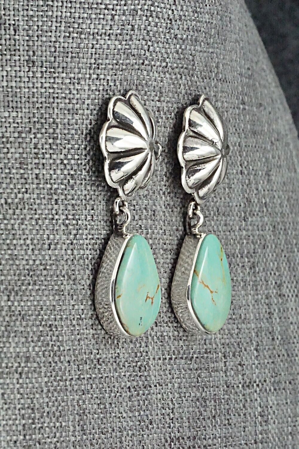 Turquoise & Sterling Silver Earrings - Lyle Piaso