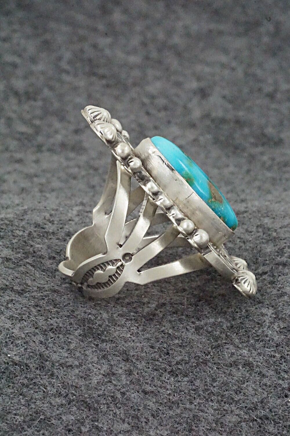Turquoise & Sterling Silver Ring - Tom Lewis - Size 6.5