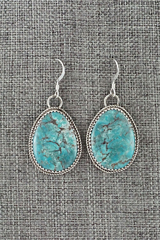 Turquoise & Sterling Silver Earrings - Ernest Hawthorne