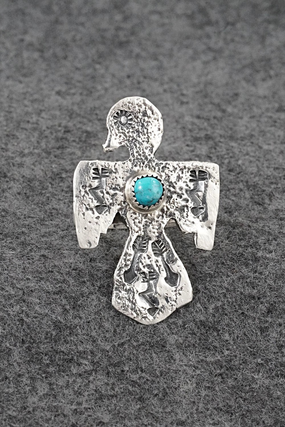 Turquoise & Sterling Silver Ring - Delbert Arviso - Size 9.5
