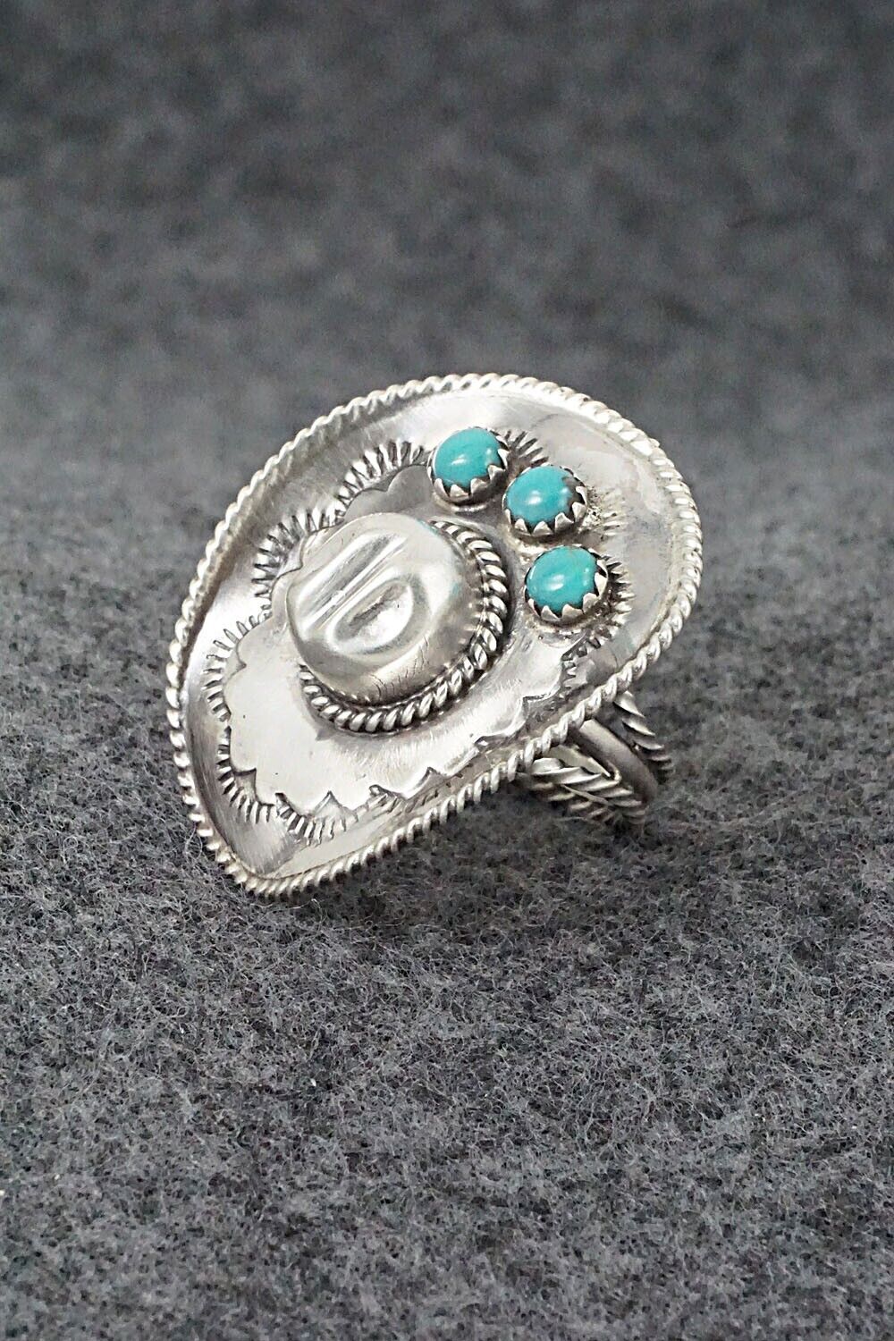 Turquoise & Sterling Silver Ring - Bobby Platero - Size 5.5
