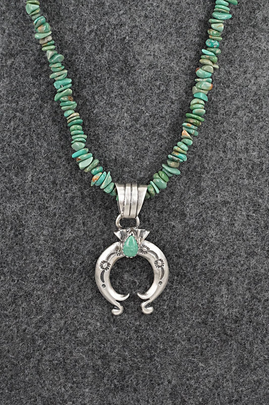 Turquoise & Sterling Silver Necklace 18" - Louise Joe