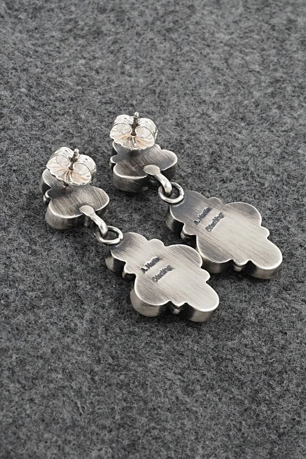 Coral & Sterling Silver Earrings - Angela Martin
